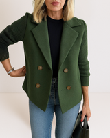 Martine™ | Elegante Jacke mit Strickärmeln in Grün