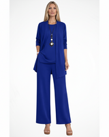 Wanda | Damen Elegantes 3-Teiliges Kleiderset – Koordiniertes Kleid Set Formal 2026 in Blau