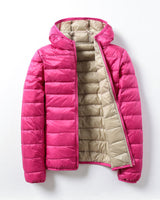 Leichte und thermische Pufferjacke Unisex - Nordika in Rosa mit Beige