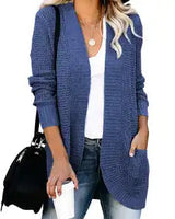HANAE –  Long-cardigan mit retro-flair in Jeansblau