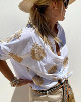 Lina | Bluse mit eleganten Stickereien in Weiß