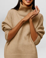 Stefanie™ | Strickpullover mit Rollkragen in Khaki