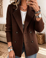 Winchell - Stylische Herbst Jacke Mit Gestrickten Ärmeln in Dunkelbraun