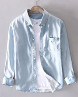 Piero™ | Premium Denim Hemd in Hellblau