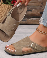 Luna | Leicht Konturiertes Fußbett Sandalen in Khaki