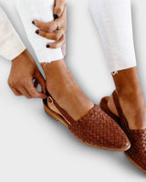 Jesselle - Gewebte Slingback-Ballerinas in Braun