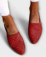 Jesselle - Gewebte Slingback-Ballerinas in Rot