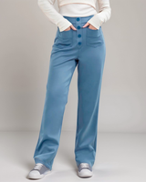 Nina | Elastische Hose mit hoher Taille in Hellblau