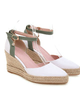 Damen Keilsandalen Jute Knöchelriemen Espadrille Stil - Adriana in Beige