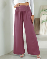 Deirdre -  Elastische Hose mit hoher Taille in Lila