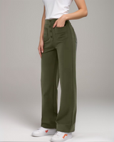 Nina | Elastische Hose mit hoher Taille in Grün