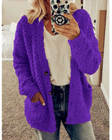 Dalavia – Langärmelige Strickjacke Mit Taschen in Purple