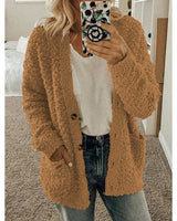 Dalavia – Langärmelige Strickjacke Mit Taschen in Braun