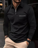 Bernard - Komfortables Langarmshirt in Schwarz
