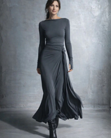 Joeena – Maxikleid Mit Seitlichem Knoten in Grau
