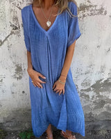 Rachel - Bequemes, locker sitzendes Kleid für Damen in Blau