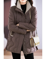 Bettina | Damen Freizeit-Winterjacke mit langen Ärmeln in Kaffee