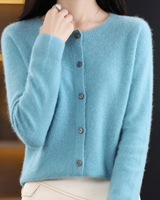 Kaschmir Cardigan für Damen in Helltürkis