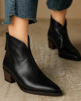 Christina™ | Luxuriöse Stiefeletten mit niedrigem Absatz in Schwarz