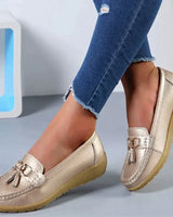Rous Atmungsaktive Loafer Bootsschuhe in Goldene