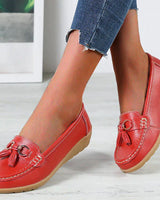 Rous Atmungsaktive Loafer Bootsschuhe in Rot