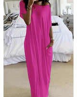 Ulissa - Schulterfreies Maxikleid in Rosa