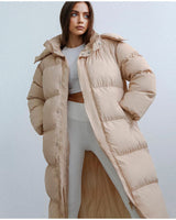 Stilvolle Lange Damen Daunenjacke - Elise in Khaki