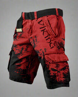 Benjamin - Cargo Shorts mit kniefreiem Schnitt in Rot/Schwarz