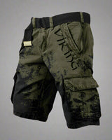 Benjamin - Cargo Shorts mit kniefreiem Schnitt in Schwarz/Dunkelgrün