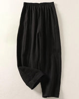 Wilina - Leichte Leinenhose in Schwarz