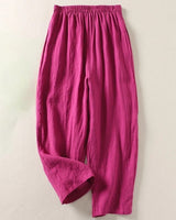 Amalia | Leichte Sommerhose aus Baumwolle & Leinen in Rosa