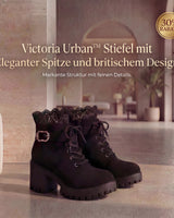 Victoria Urban™ Stiefel mit Eleganter Schnürung und britischem Design in Schwarz