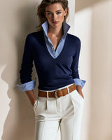 Zelinaa – Warmer Und Weicher Wollpullover in Blau