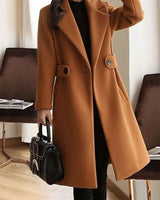 Regine | Winter-Wollmantel mit Gürtel im Slim-Design in Braun