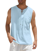Alexia - Bequemes, ärmelloses Tanktop für Herren in Blau