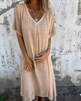 Rachel - Bequemes, locker sitzendes Kleid für Damen in Beige