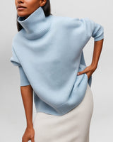 Stefanie™ | Strickpullover mit Rollkragen in Hellblau