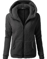 Fleecejacke mit Kapuze - Rachel in Schwarz
