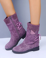 Ruvorin | Luxus-Woll-Winterstiefel aus italienischem Rindsleder in Lila