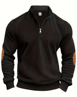 Breno™ - Eleganter Pullover mit halbem Reißverschluss in Schwarz