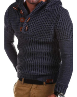 Kapuzenpullover aus gestrickter Wolle - GLENDEL in Dunkelgrau