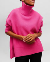 Stefanie™ | Strickpullover mit Rollkragen in Rosa