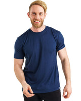 Herren Kurzarm Rundhals Einfach T-Shirt in Blau
