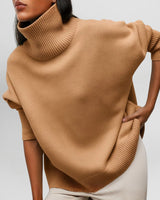 Stefanie™ | Strickpullover mit Rollkragen in Braun