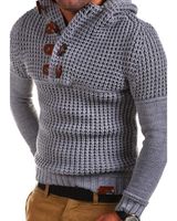 Kapuzenpullover aus gestrickter Wolle - GLENDEL in Grau