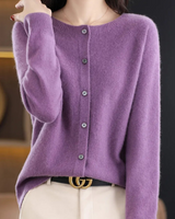 Kaschmir Cardigan für Damen in Lila