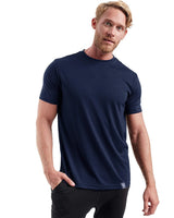 Herren Kurzarm Rundhals Einfach T-Shirt in Marineblau