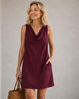 Janyne – Luftiges Leinen-Minikleid: 1+1 Gratis in Burgund