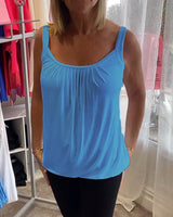 Corina - Softtouch-Tanktop mit U-Ausschnitt in Blau