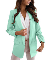 Damen Lange Leicht Blazer | Formell in Mintgrün